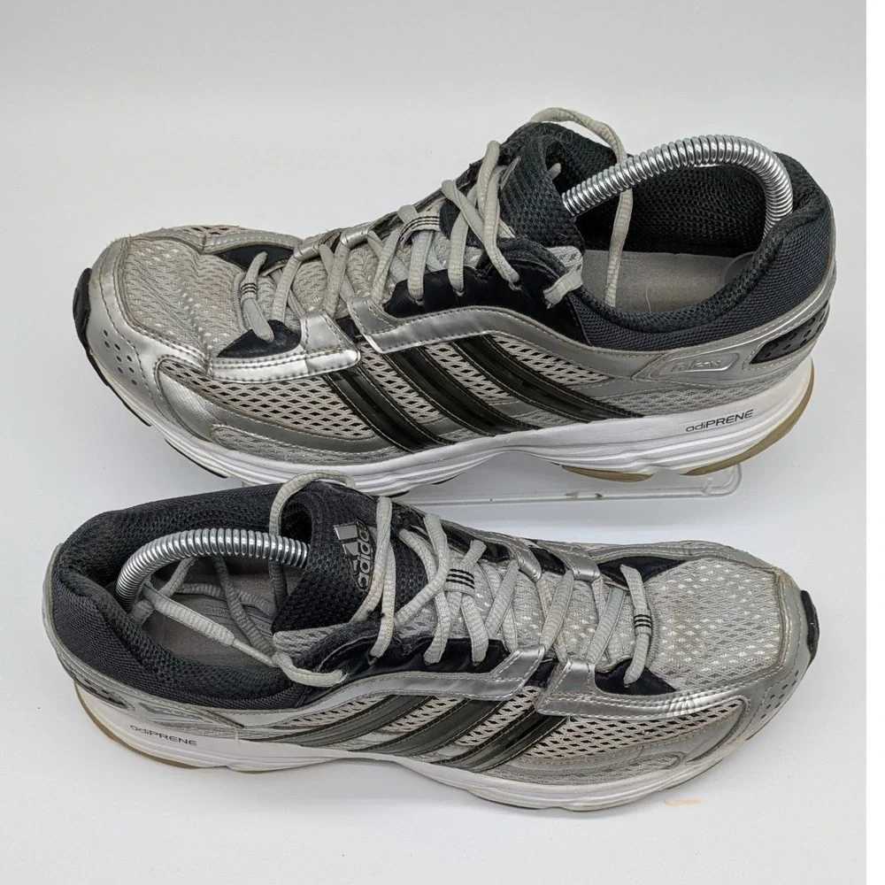 Adidas Mens Running Shoes Size 10 Gray Silver Black Athletic Sneakers